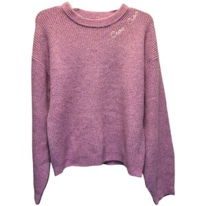 A New Day Soft Pink Crew Neck Long Sleeved Sweater - Size M